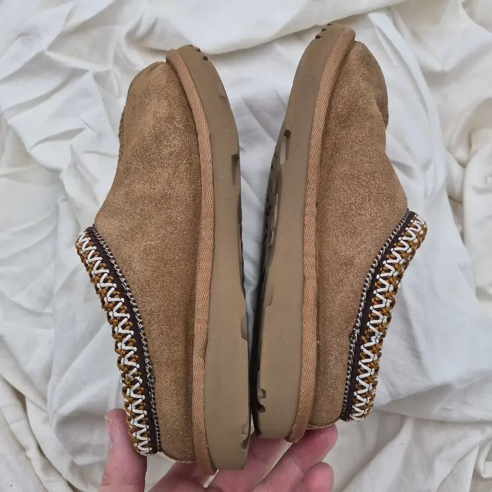 UGG Tasman II Slipper chestnut embroidered braid kids US Size 13